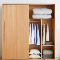 Weisha Nordic sliding door wardrobe modern simple sliding door solid wood integrated wardrobe househ