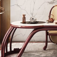 Matisse black walnut rock tea table office tea table new Chinese light luxury tea table chair combin