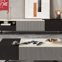 Italian minimalist TV cabinet tea table combination creative rock plate marble postmodern simple lux