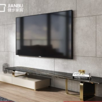 Italian light luxury minimalist marble TV cabinet combination modern simple scalable Nordic living r