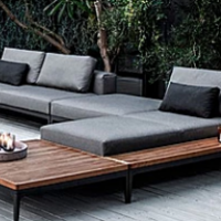 Outdoor sofa courtyard garden sofa hotel balcony open-air home stay waterproof tea table outdoor tea